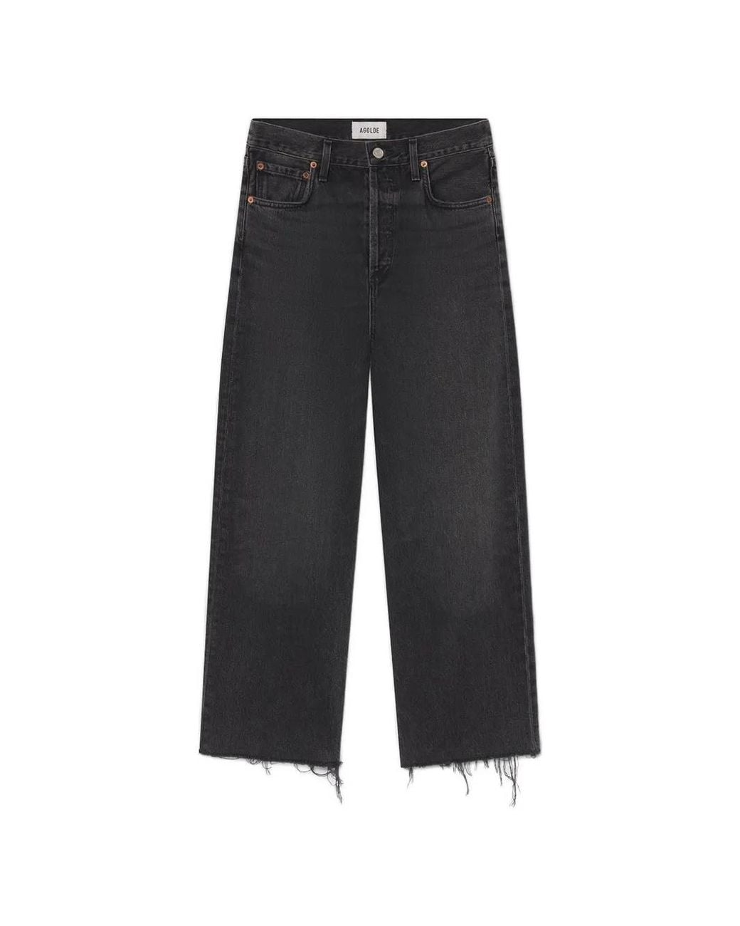 Agolde Black Frayed-Hem Jeans