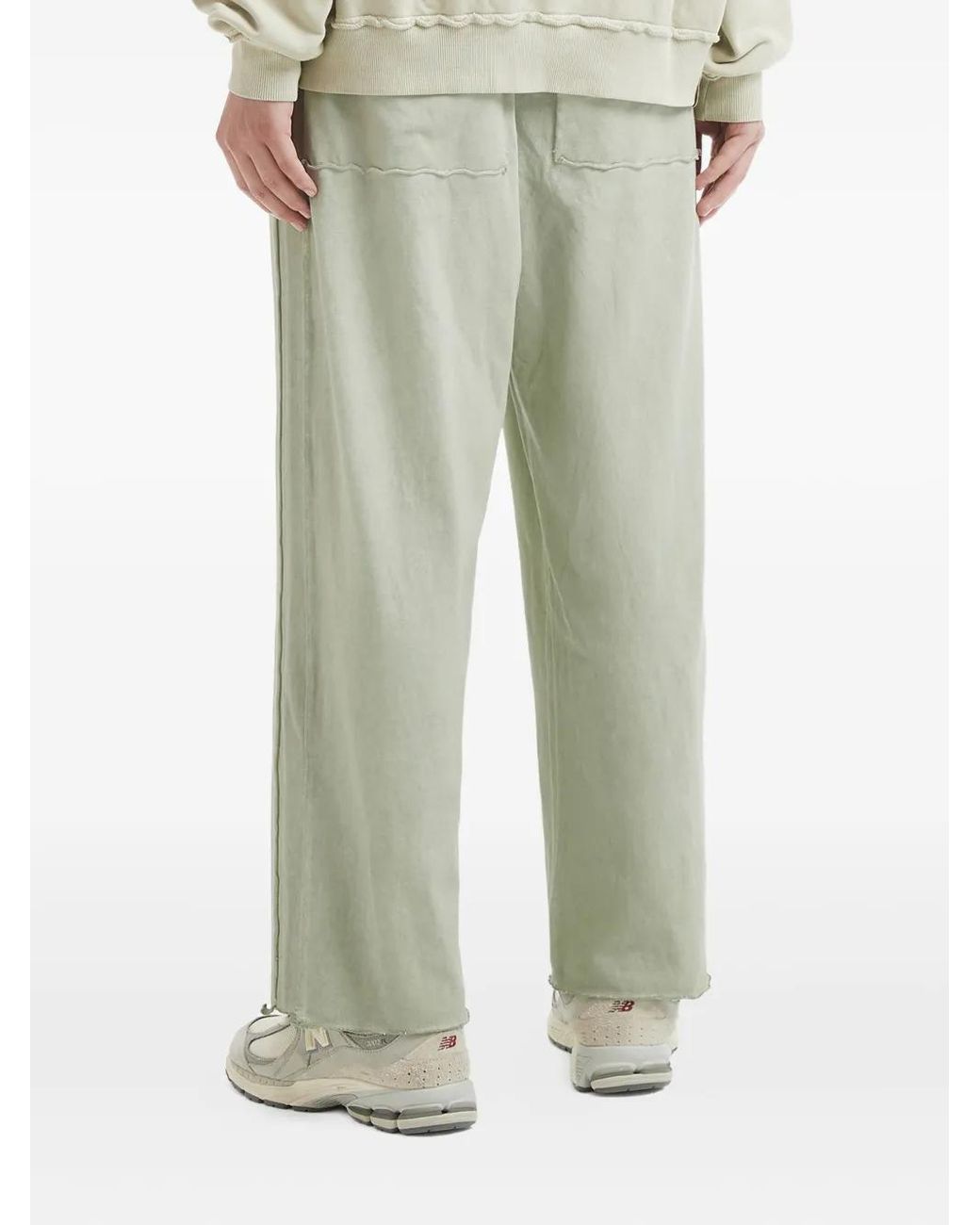 Izzue Green Frayed-Detail Pocket Trousers for men