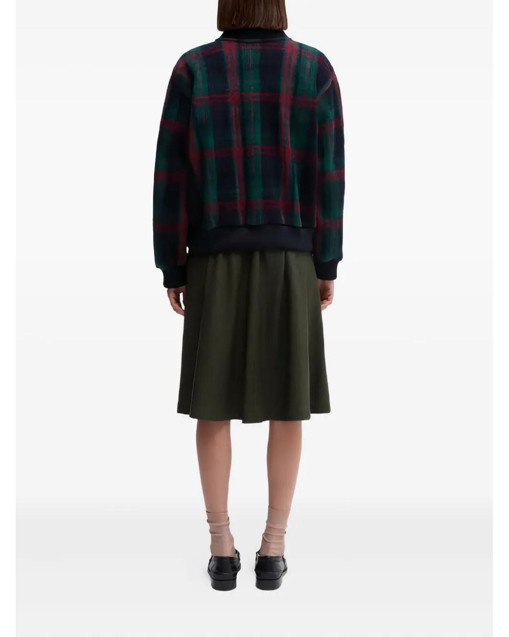 Aspesi Blue V-Neck Plaid Sweater