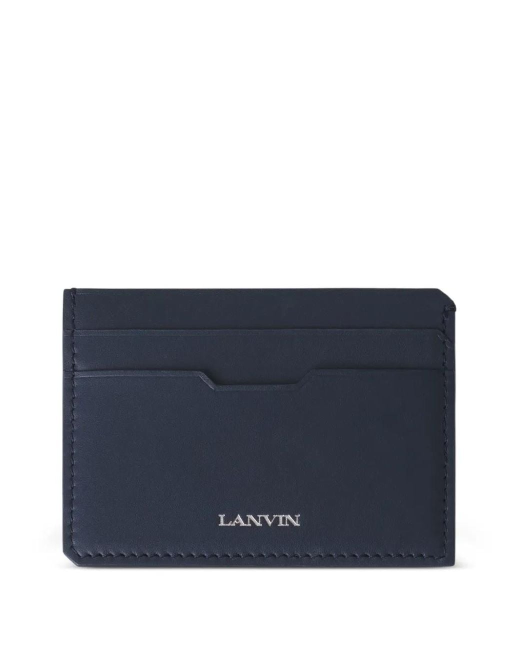 Lanvin Blue Compagnon Leather Cardholder for men