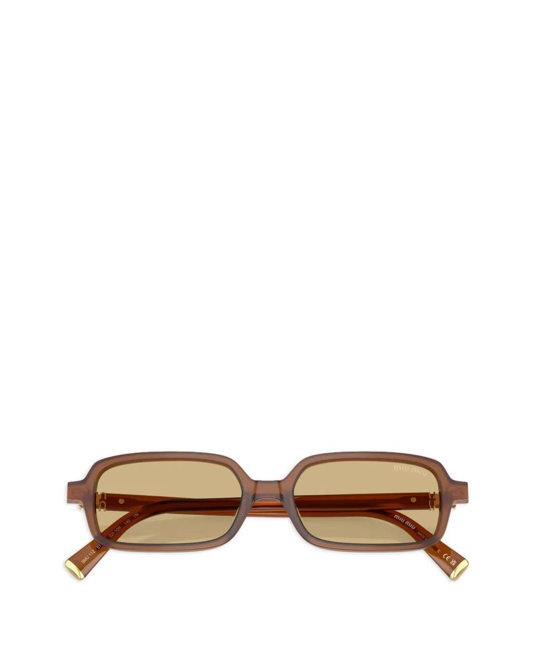 Miu Miu Natural Rectangle-Frame Sunglasses
