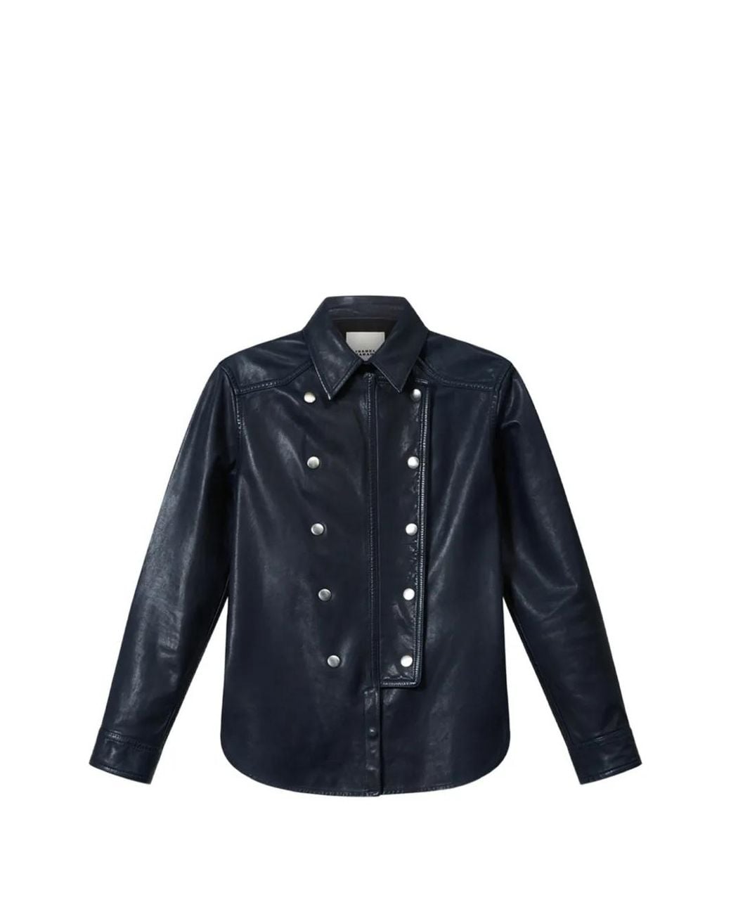 Isabel Marant Blue Valdy Leather Shirt