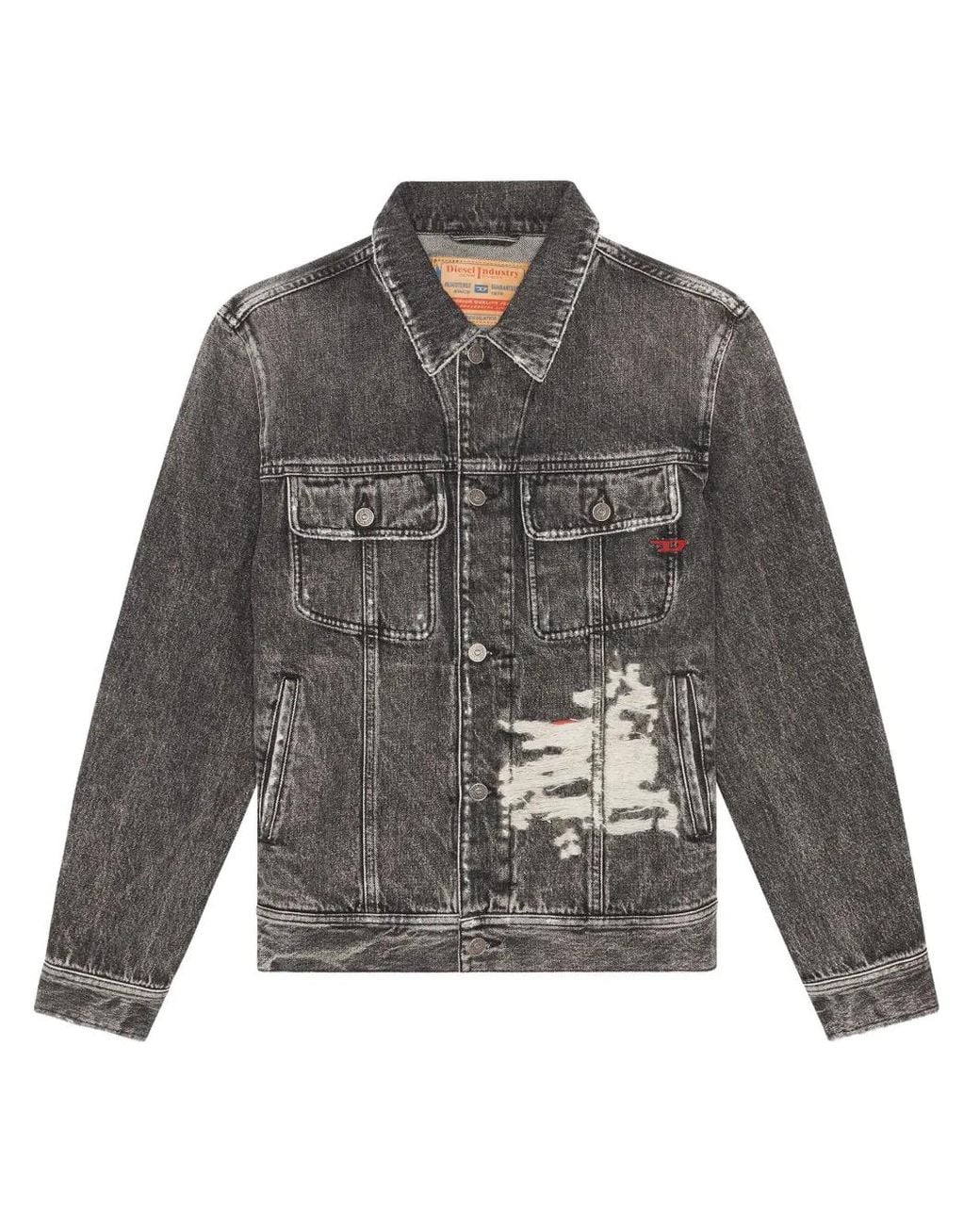 DIESEL Gray D-Barcy-S1 Denim Trucker Jacket for men