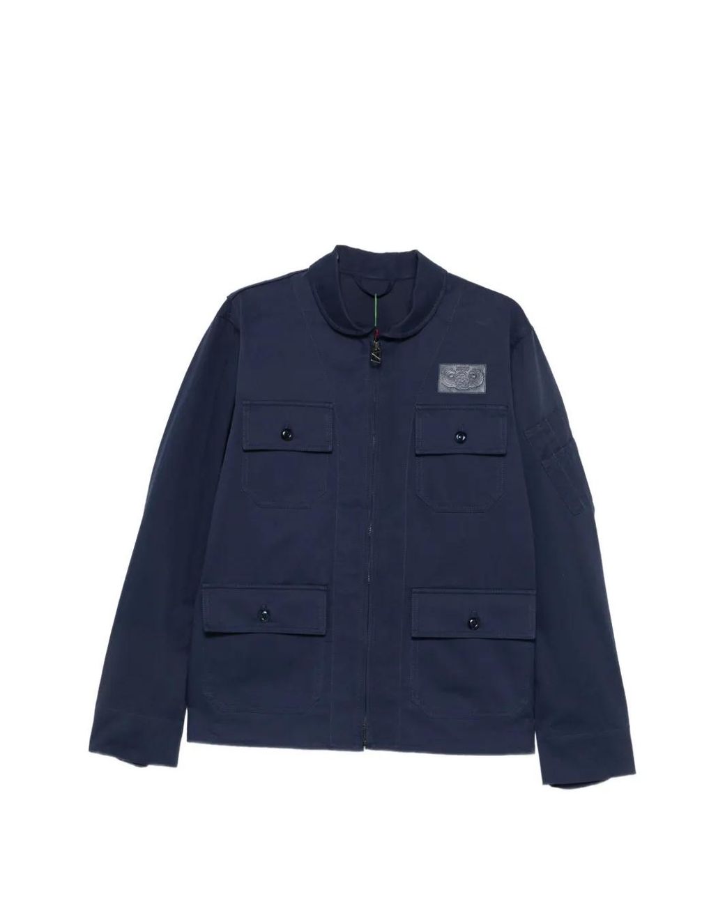 KENZO Blue Flying Boke Multi-Pocket Shirt Jacket for men