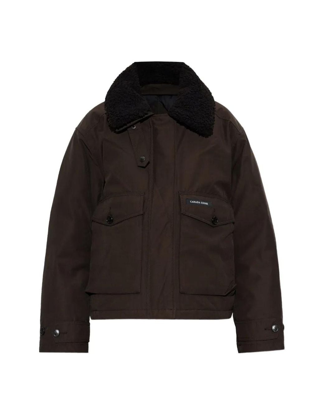Canada Goose Black Veste Scout À Col En Peau Lainée