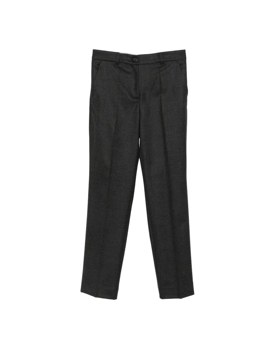 P.A.R.O.S.H. Black Pantalon De Costume À Plis Marqués
