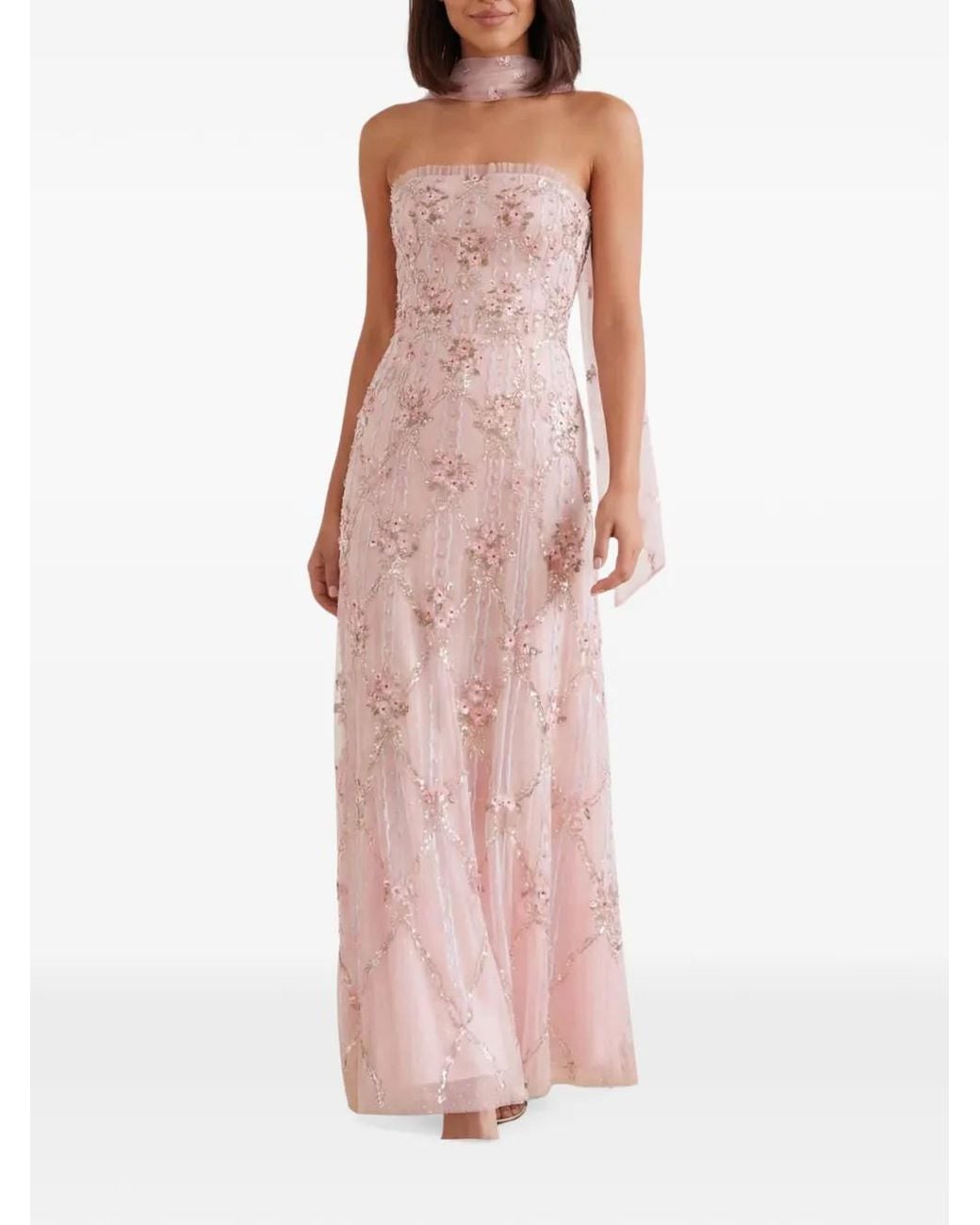 Needle & Thread Sequin-Embellished Floral-Embroidered Maxi Dress in ...
