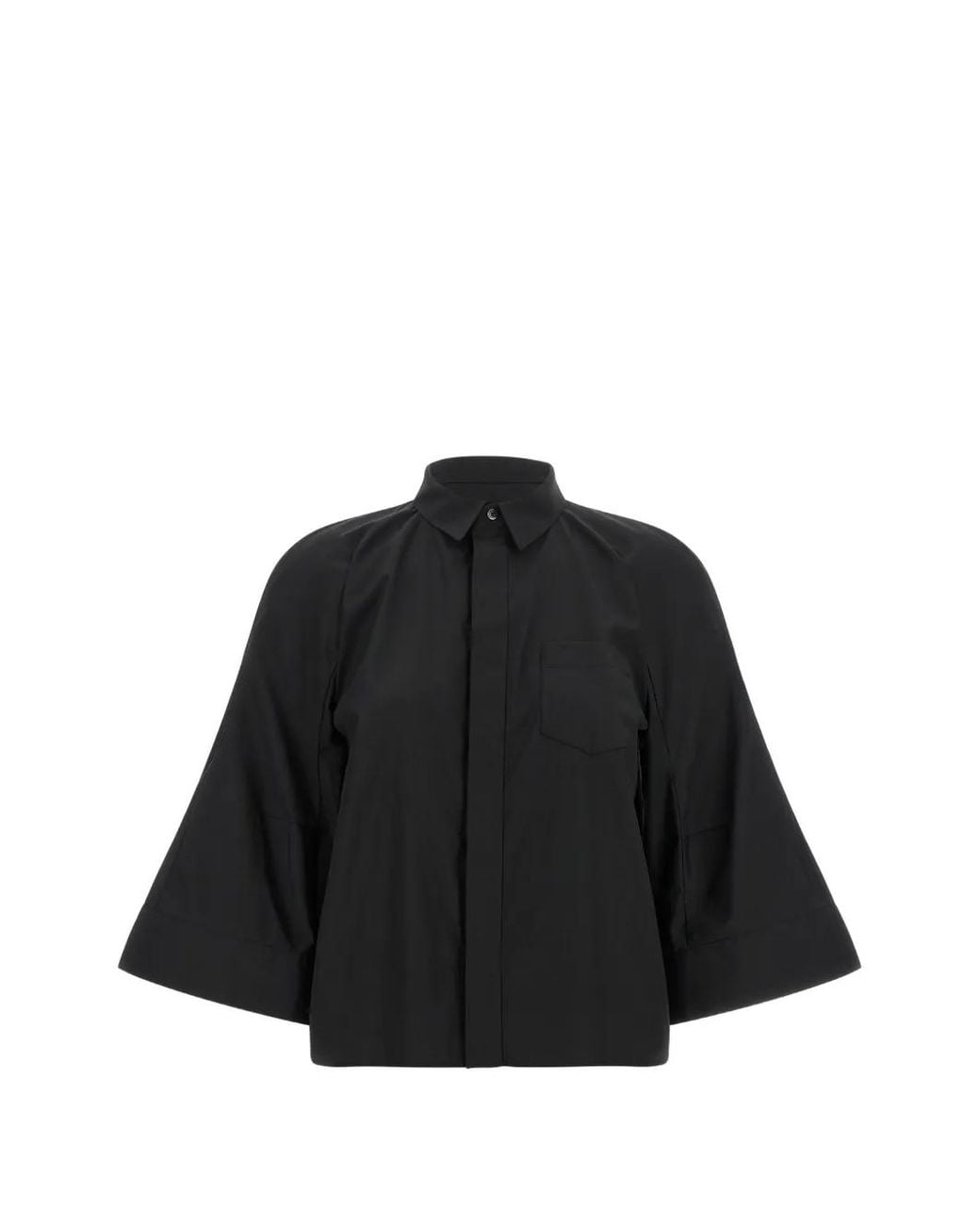 Sacai Black Flared-Sleeve Shirt
