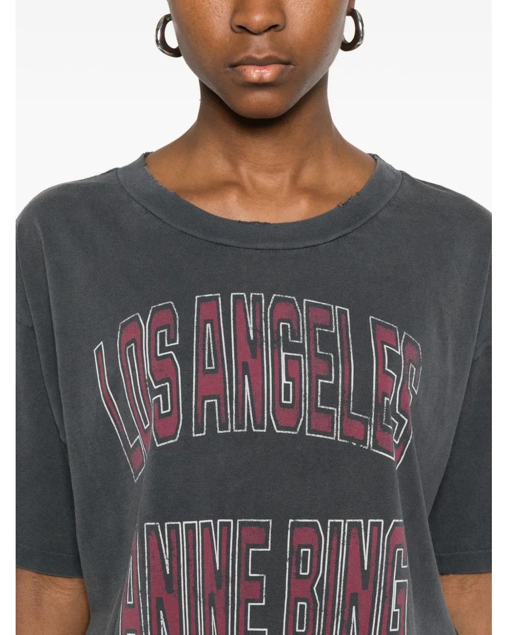 Anine Bing Black 'Johnny' Cropped Tee