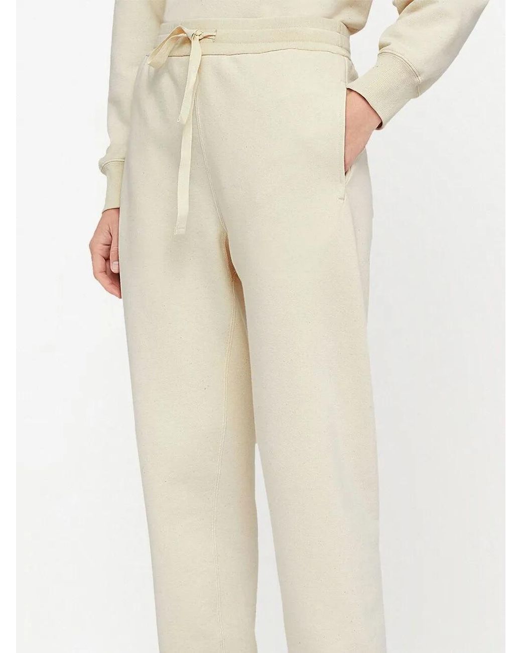 Jil Sander Natural Jersey Drawstring-Waist Sweatpants
