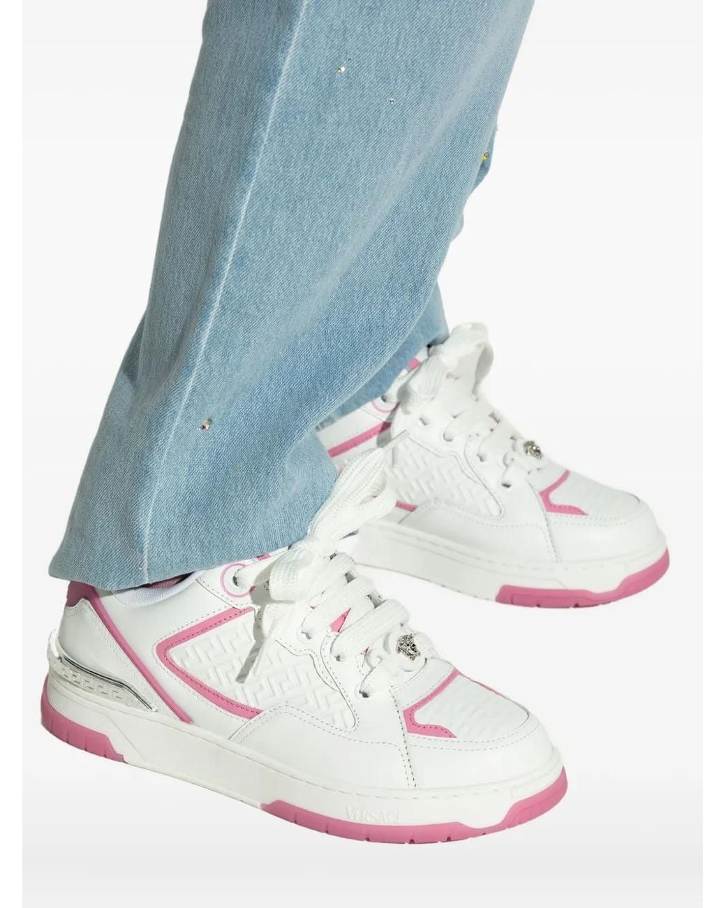 Versace White Leather Sneakers
