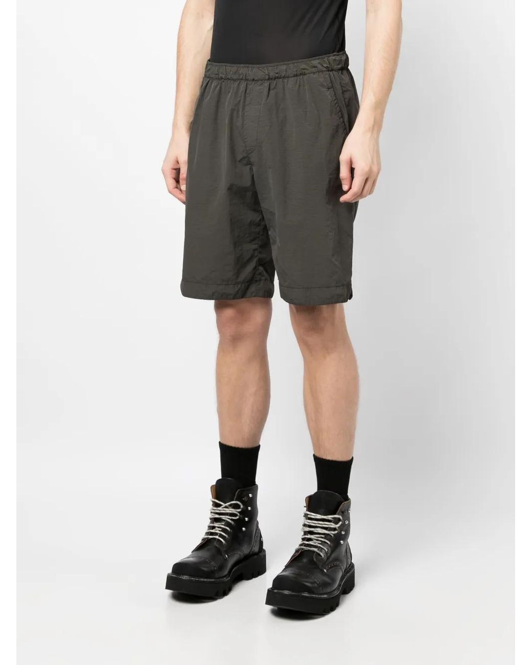 Transit Gray Elasticated-Waist Shorts for men