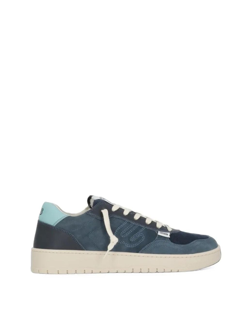 Evenuel Blue Logo-Embroidered Panelled Sneakers for men