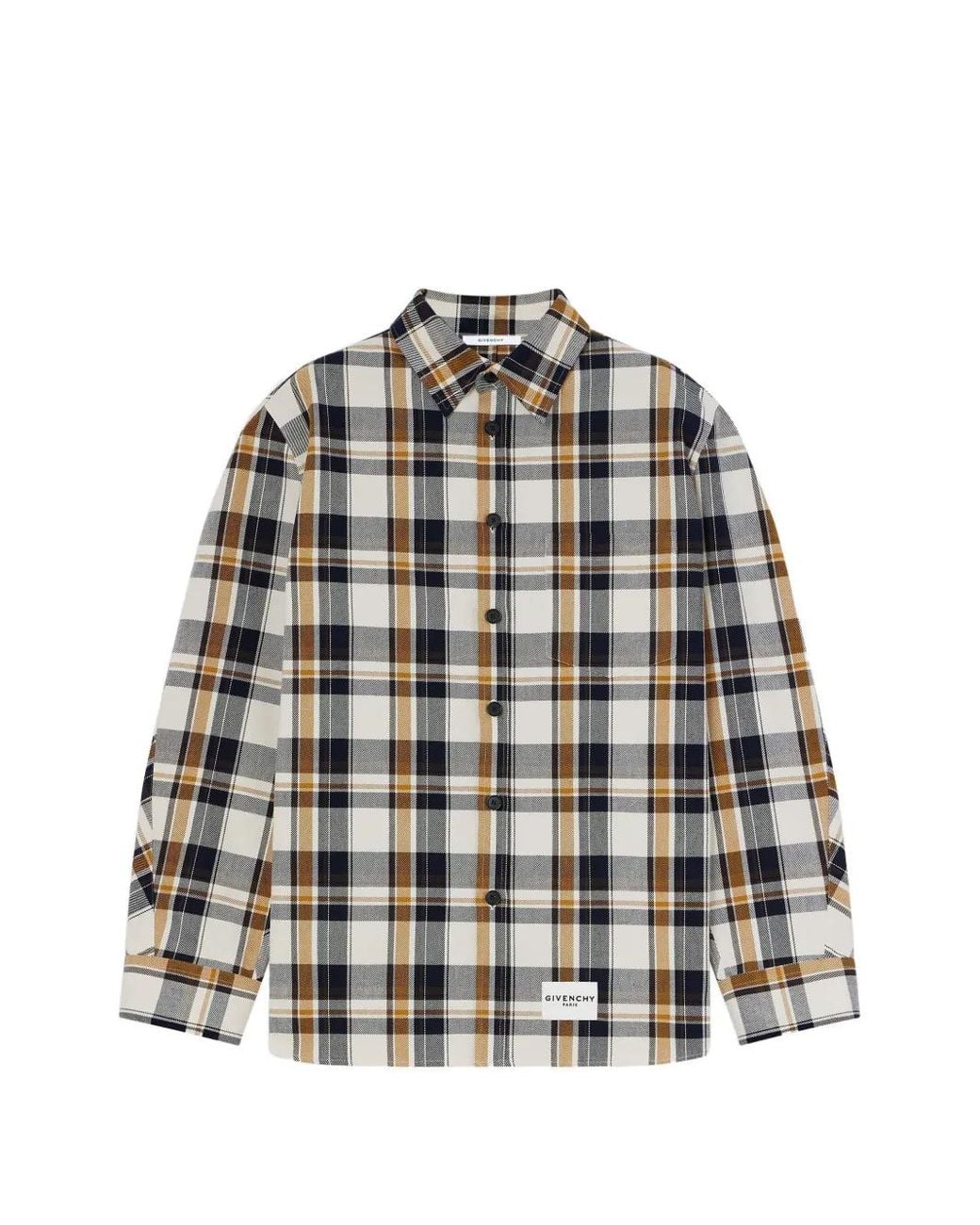 Givenchy Gray Couture Seam Checked Overshirt for men