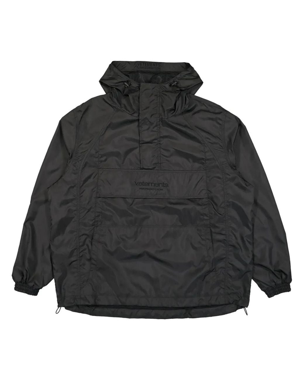 Vetements Black Logo-Embroidered Padded Hooded Jacket