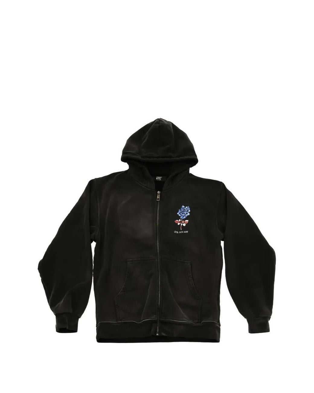 HTC Black American Rose Zip-Up Hoodie for men