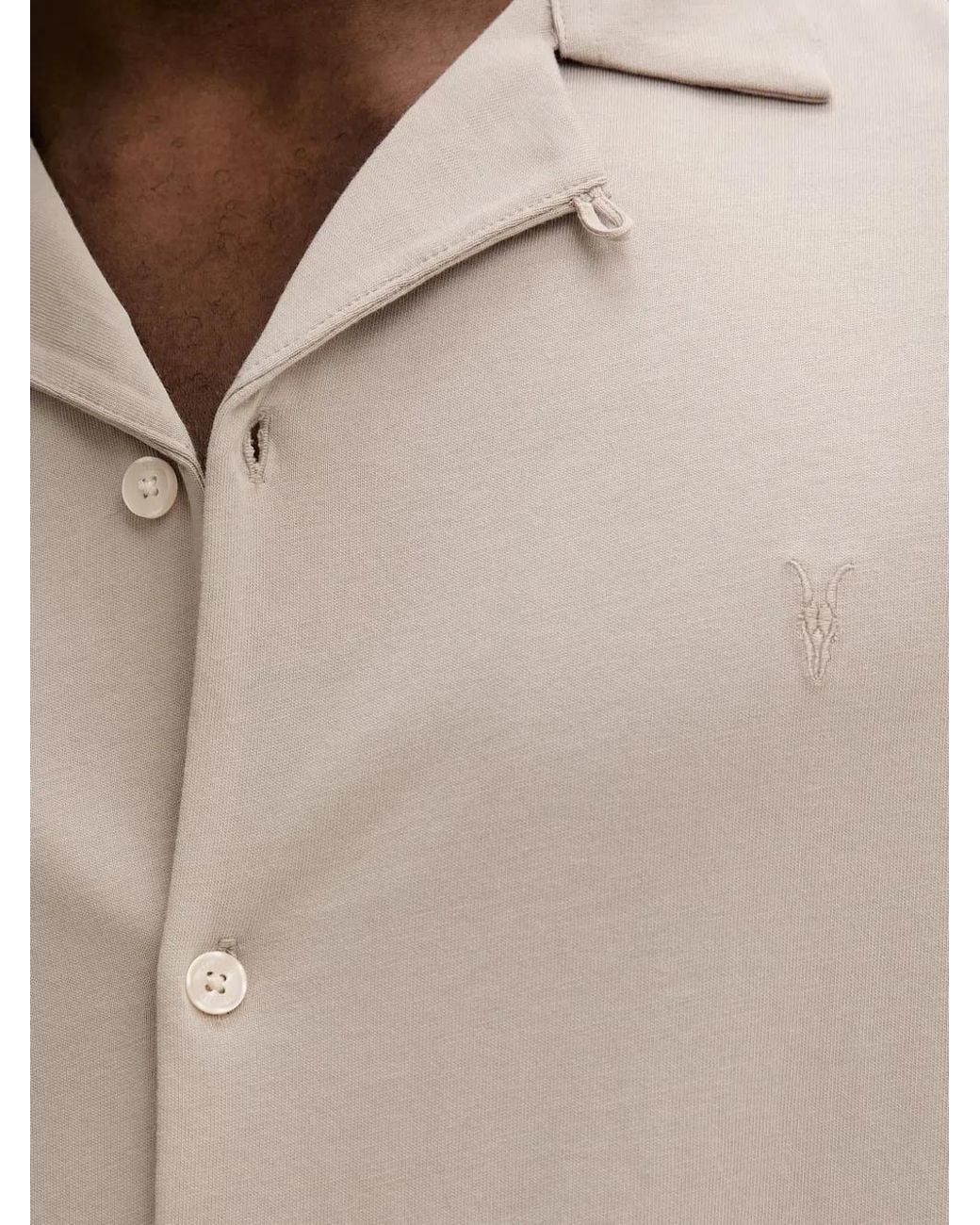 AllSaints Natural Chemise Hudson À Logo Brodé Et Manches Courtes for men