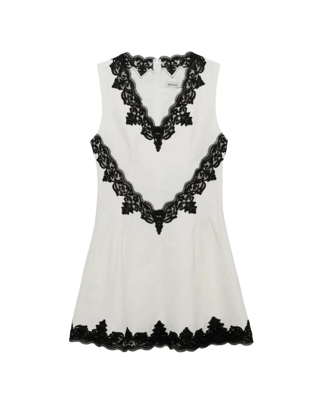 Jonathan Simkhai White Minna Lace-Trim Mini Dress