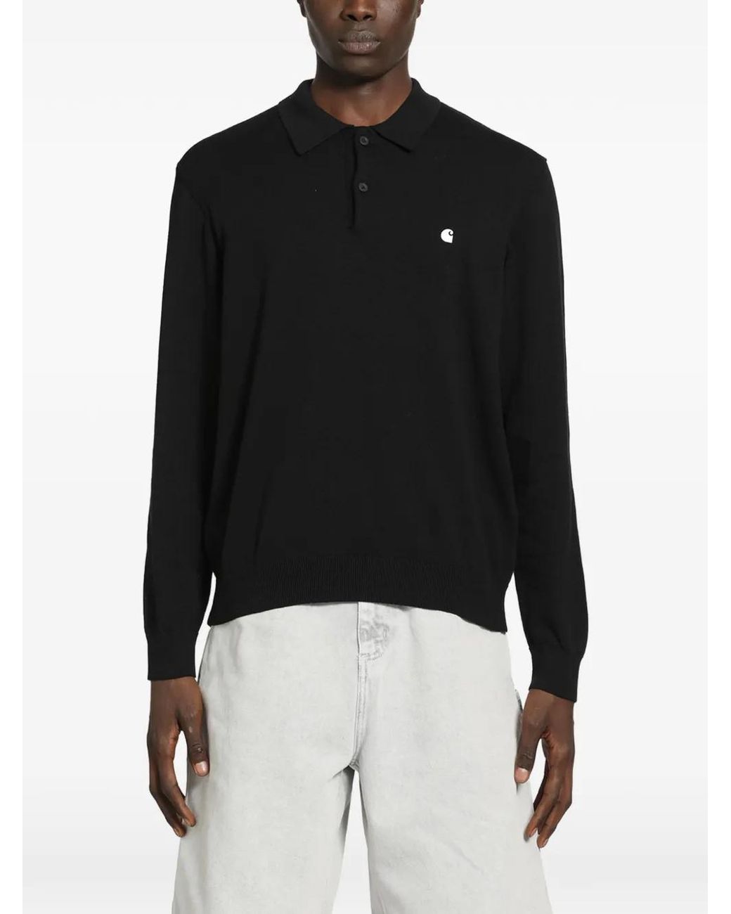 Carhartt Black Long Sleeve Madison Polo for men