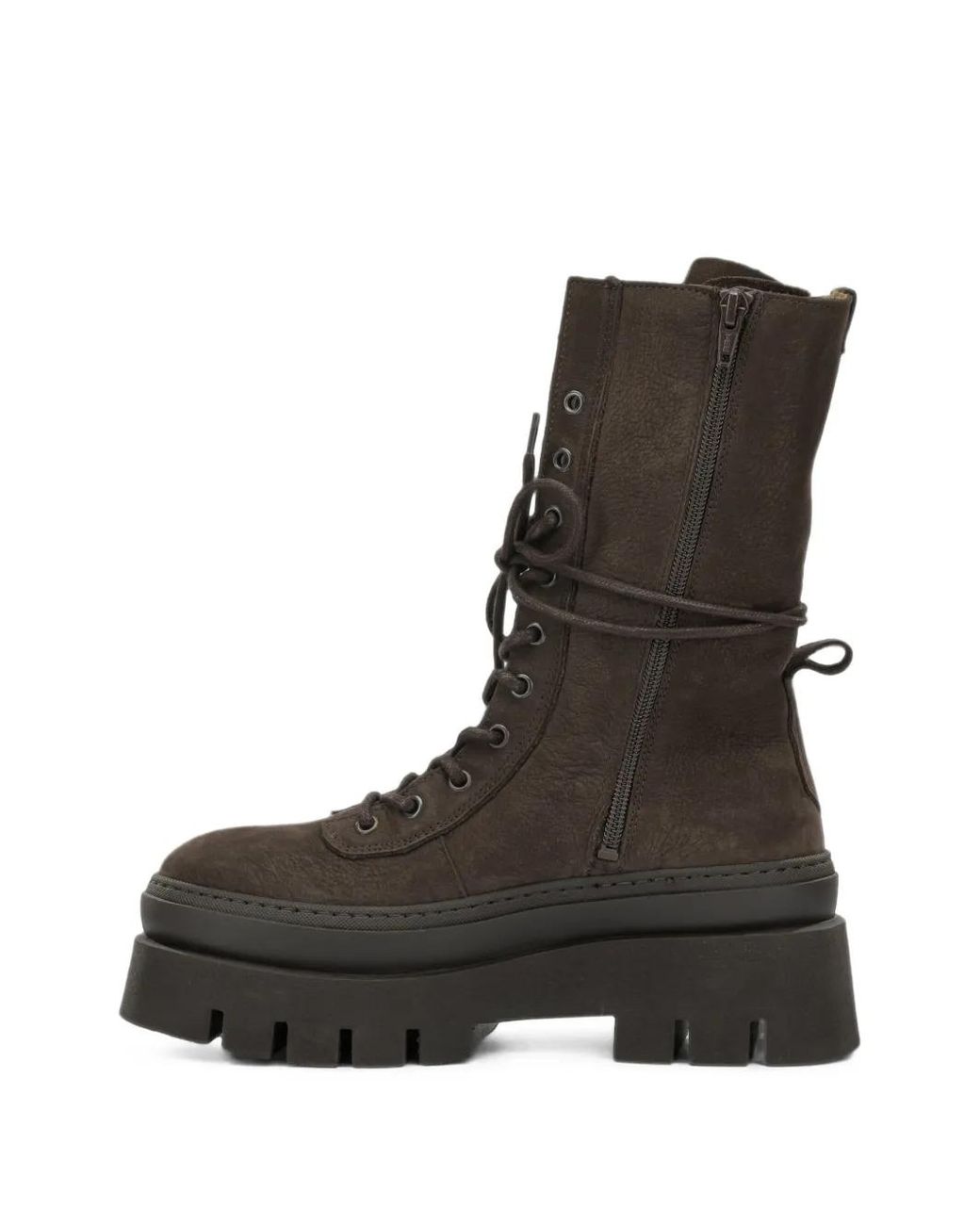 COPENHAGEN Black Bottes Lacées À Plateforme
