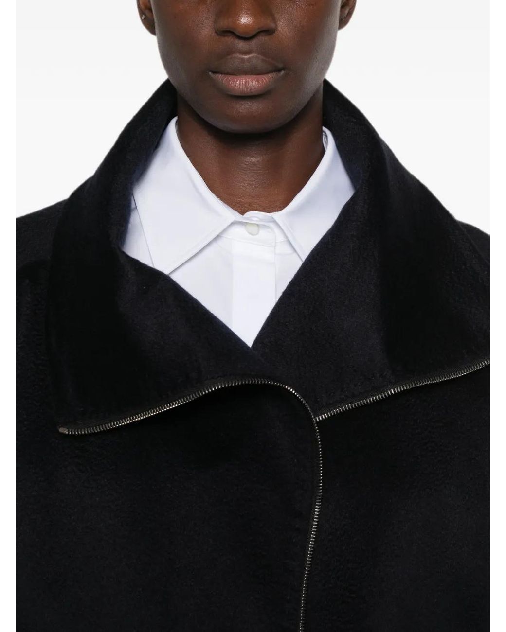 Max Mara Black Veste En Cachemire Ala À Fermeture Zippée