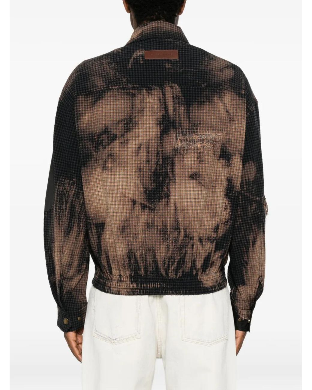 Feng Chen Wang Brown Tie-Dye Distressed Jacket for men