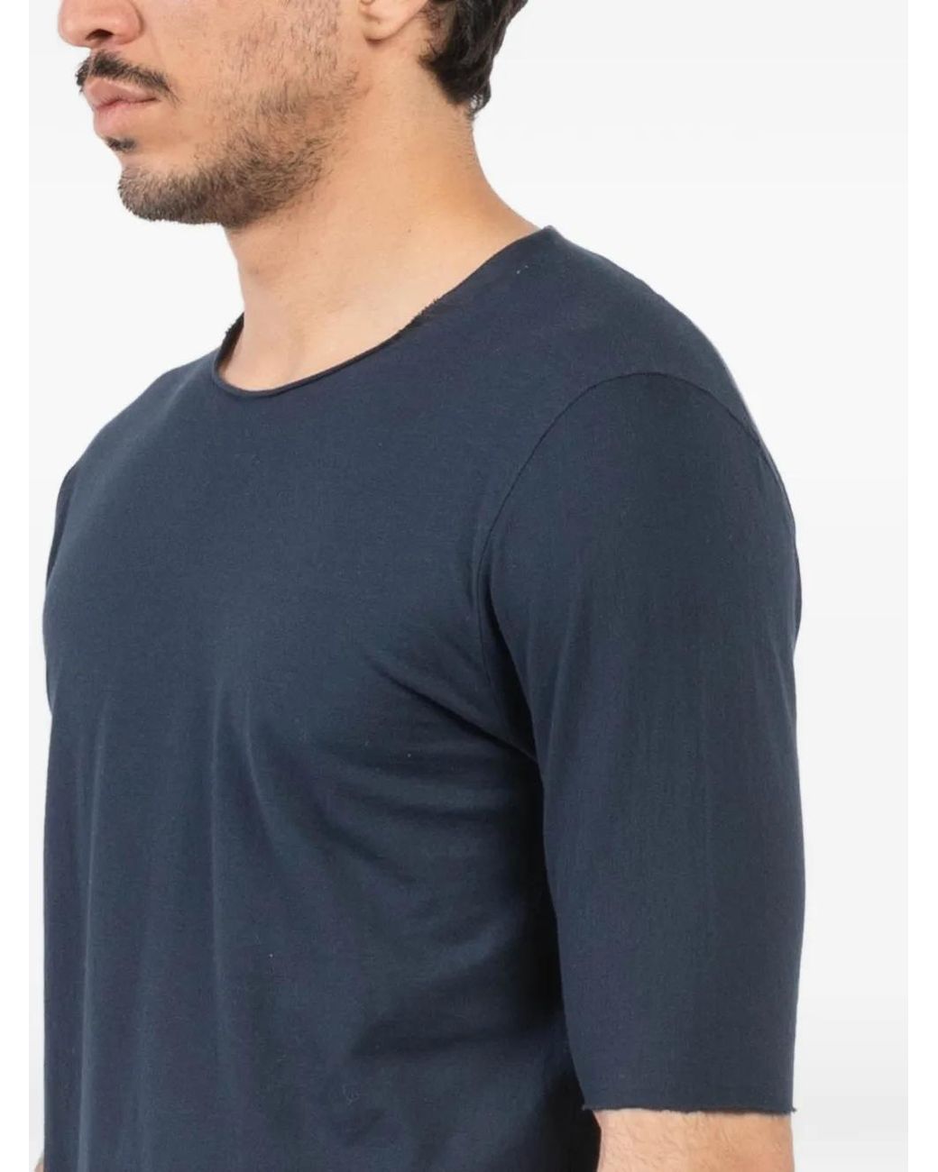 Hannes Roether Blue Crew-Neck T-Shirt for men