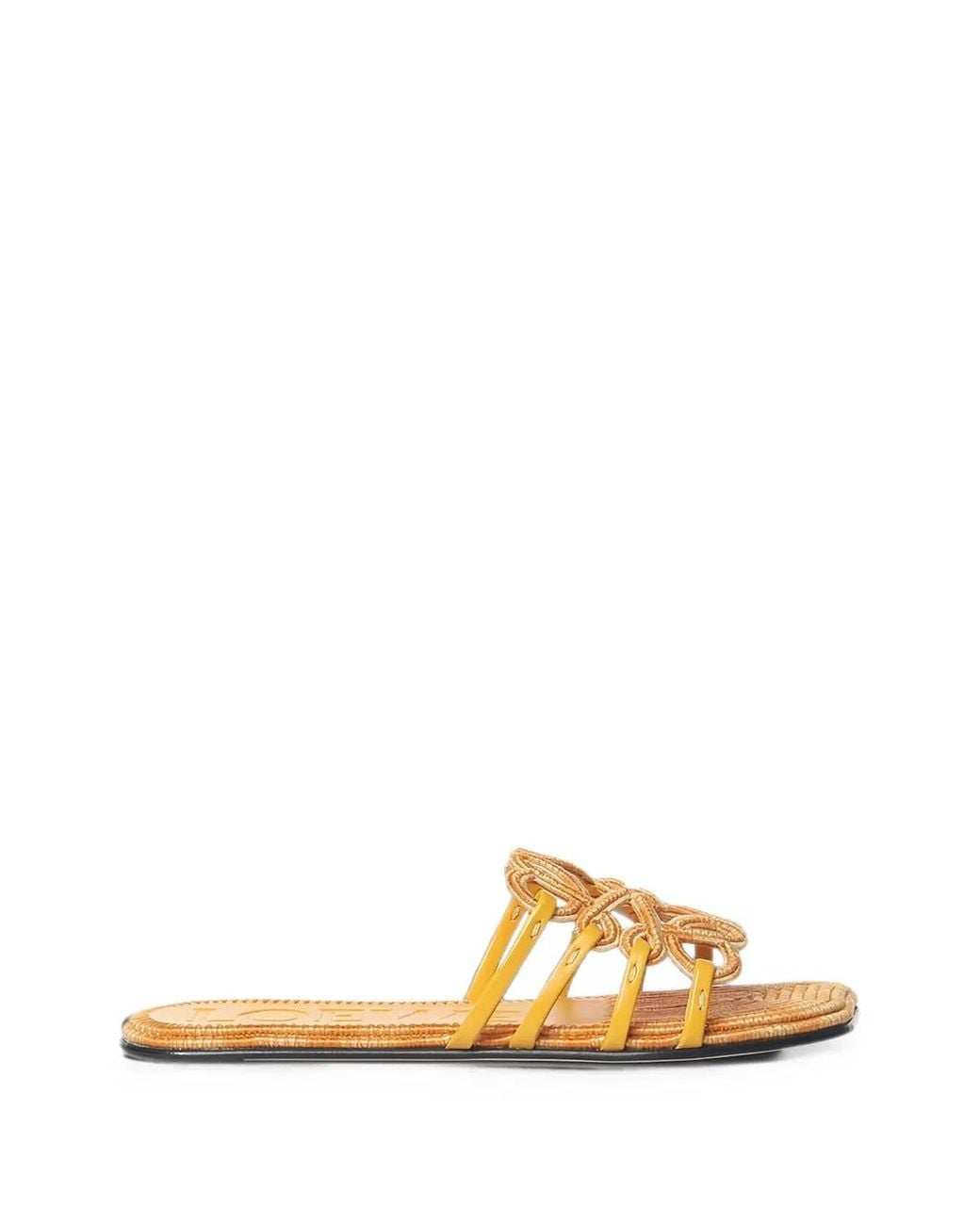 Loewe Metallic Petal Anagram Sandals