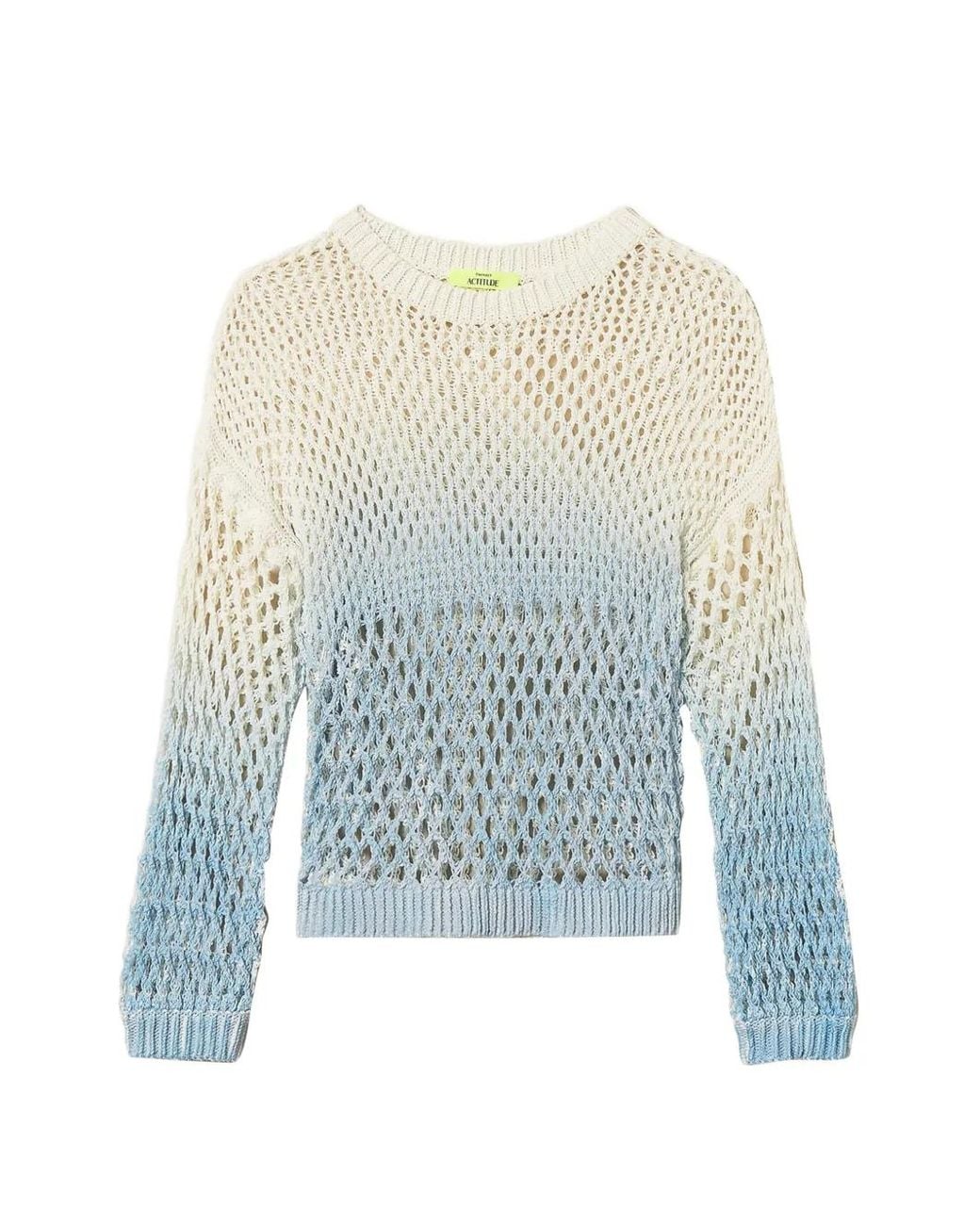 Twinset Blue X Myfo Openwork Jumper With Gradual Print