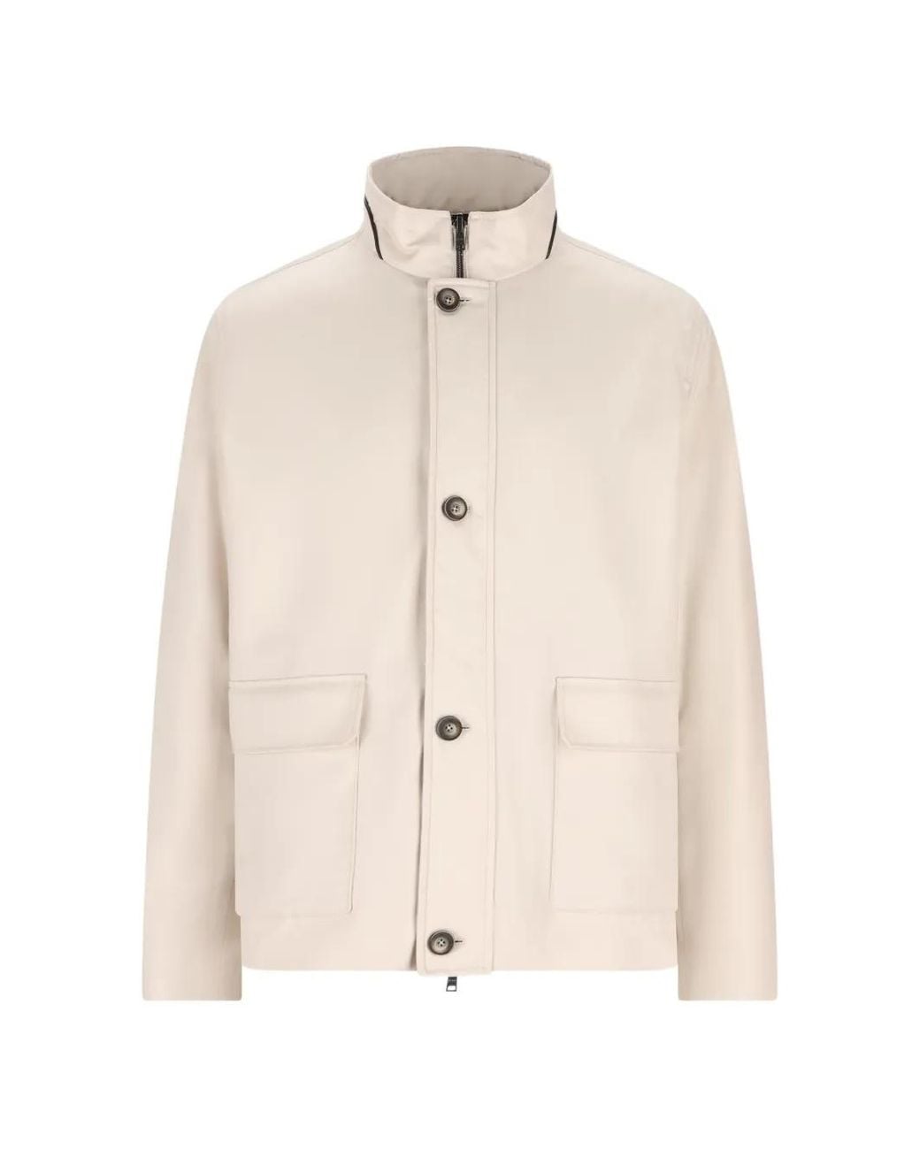 Herno Natural Flap Pockets High-Neck Jacket for men