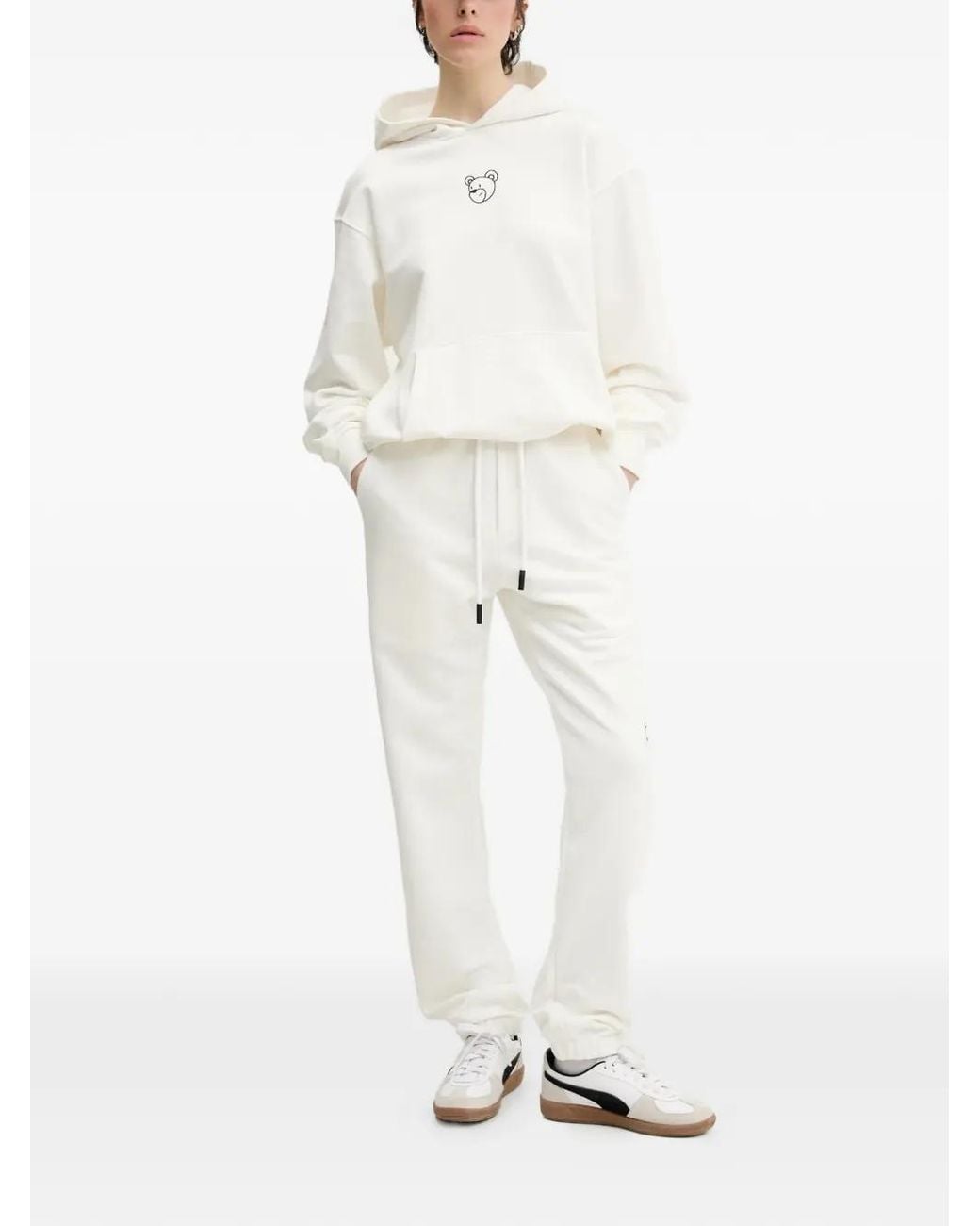 INBETWEENERS White Graphic-Embroidered Drawstring Track Pants