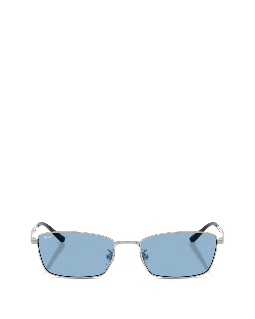 Ray-Ban Blue Titanium Rectangle-Frame Sunglasses