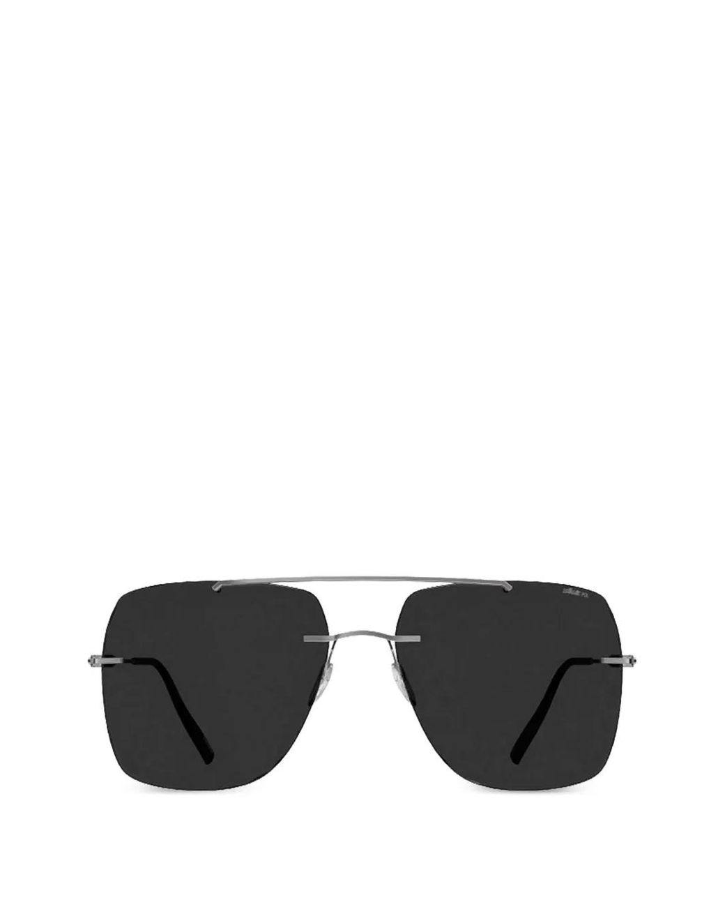 Silhouette Black Rimless Square-Frame Sunglasses for men