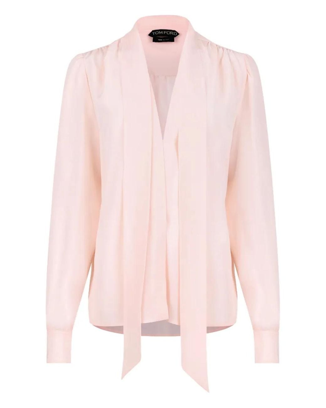 Tom Ford Pink Neck-Tie Silk Blouse