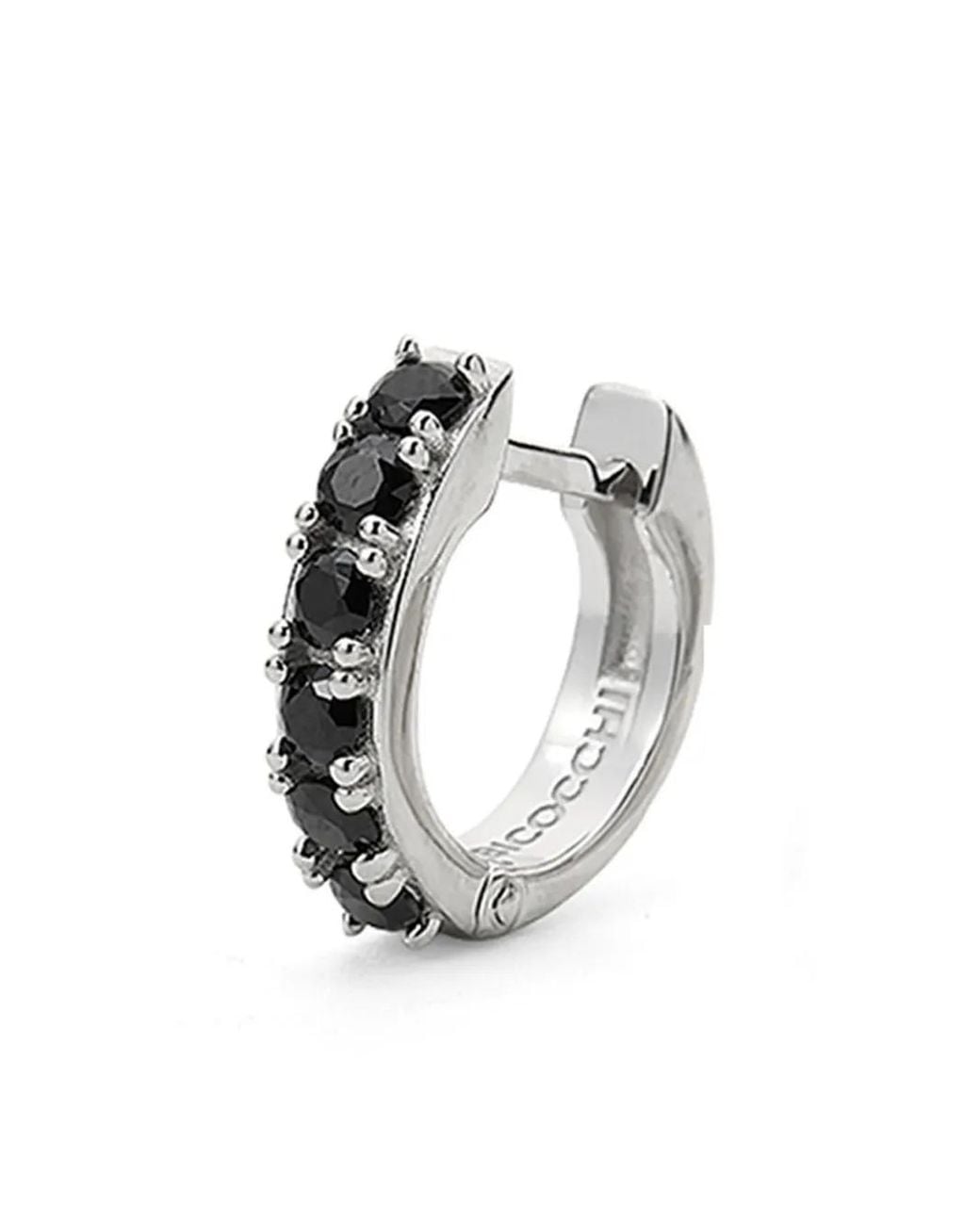 Emanuele Bicocchi White Crystal Hoop Earring