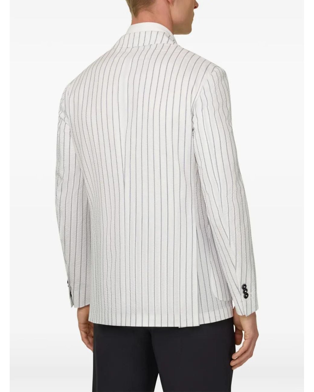Boggi White Breeze Pinstripe Single-Breasted Blazer for men