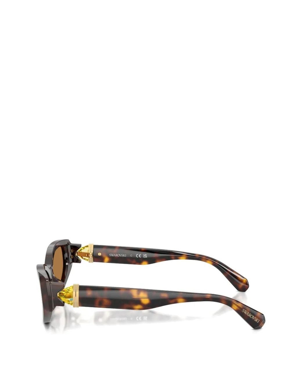 Swarovski Brown Tortoiseshell-Effect Crystal-Embellished Sunglasses
