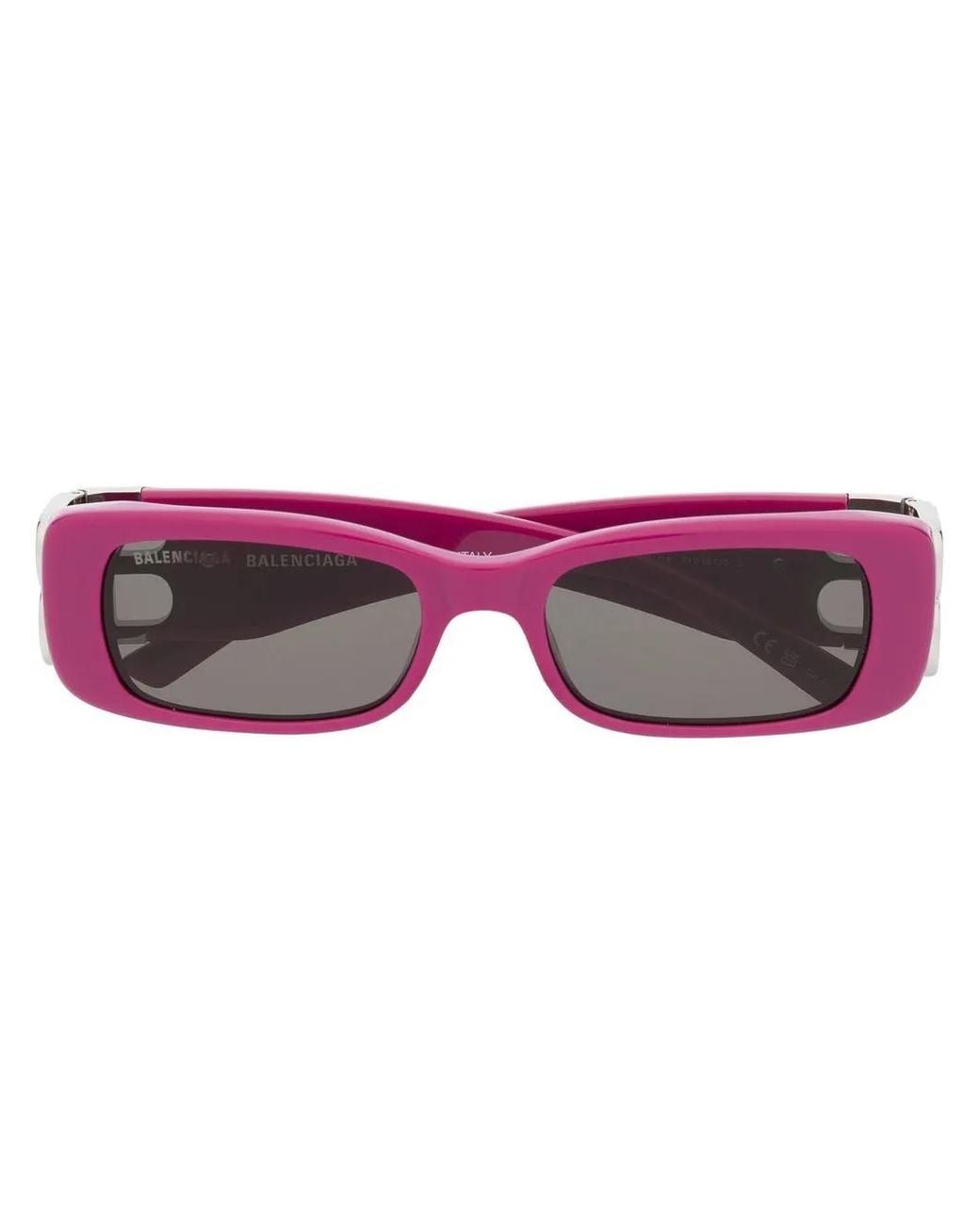 Balenciaga Pink Crystal-Embellished Square-Frame Sunglasses