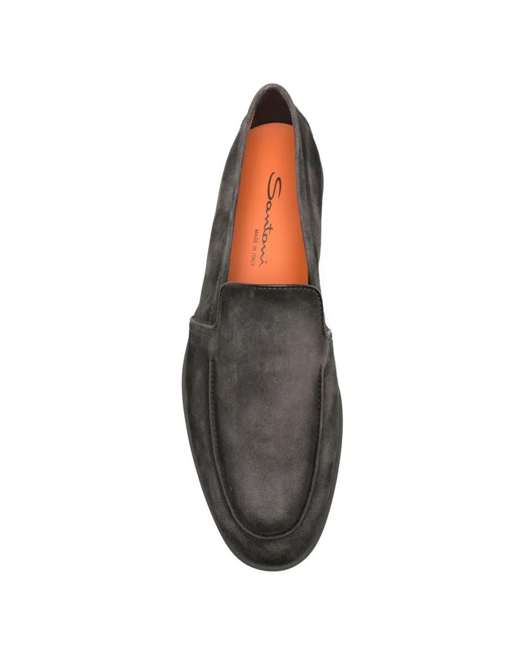 Santoni White Suede Slip-On Loafers for men