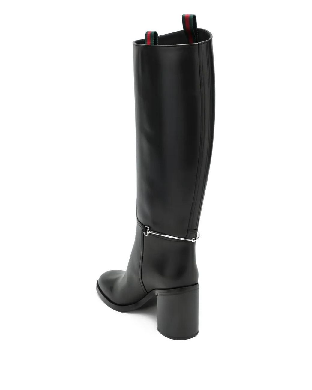 Gucci Black 85Mm Horsebit-Detail Leather Boots