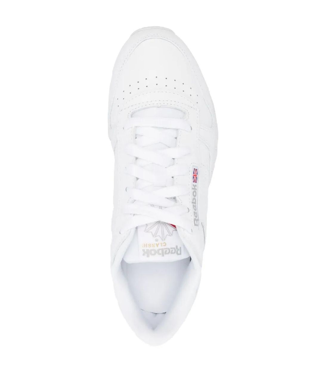 Reebok White Logo-Patch Low-Top Sneakers