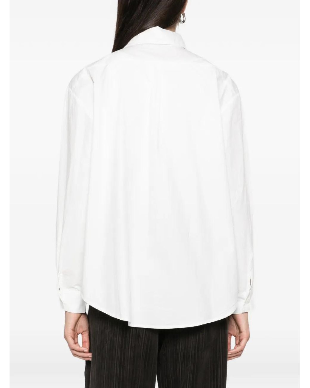 LA PISCINE White Asymmetric Draped Shirt