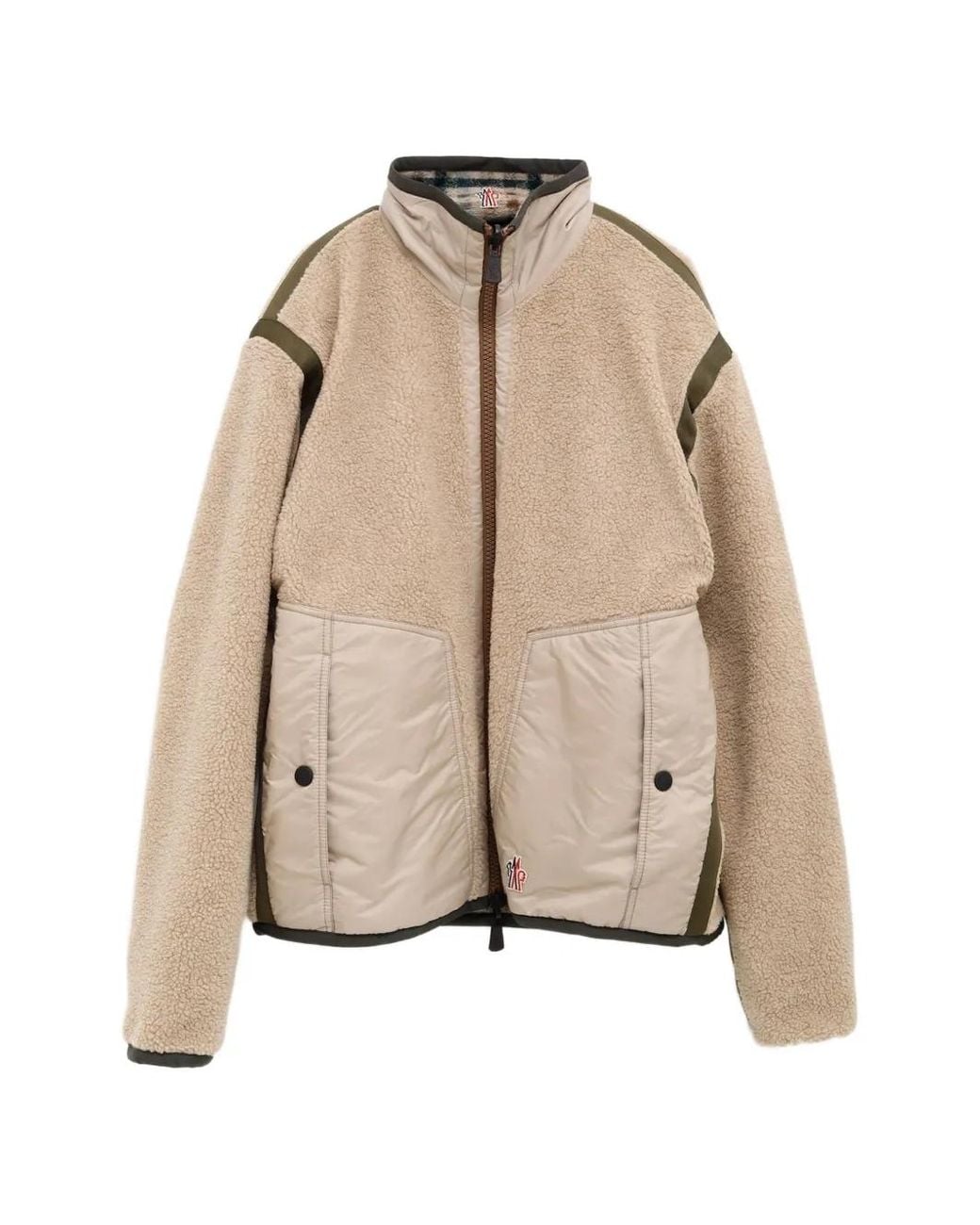 Moncler Natural Reversible Check-Print Teddy Jacket for men