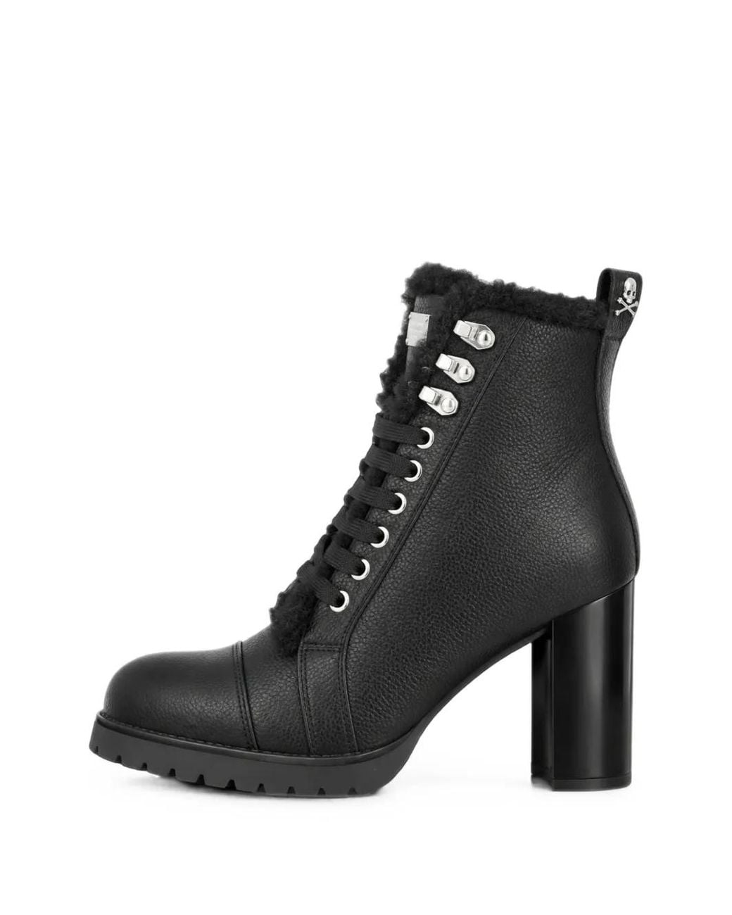 Philipp Plein Black Lace-Up Boots