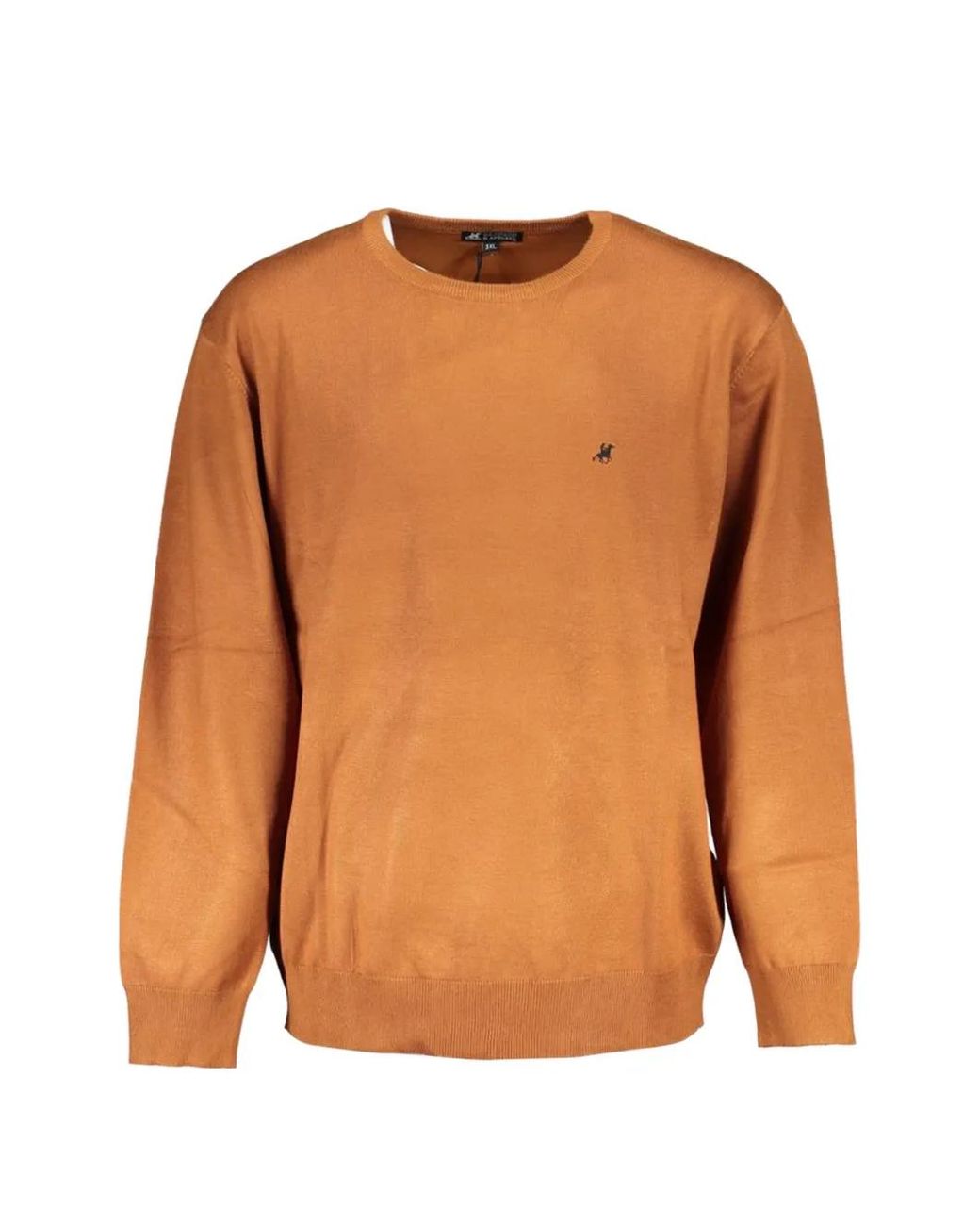 U.S. Grand Orange Embroidered-Logo Crew-Neck Sweater for men