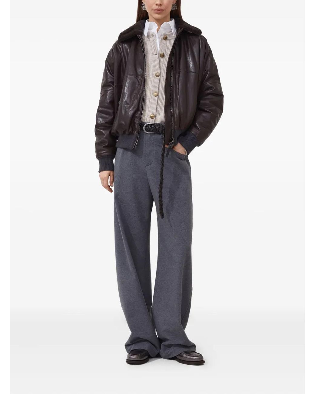Brunello Cucinelli Natural Wool Blend Cardigan