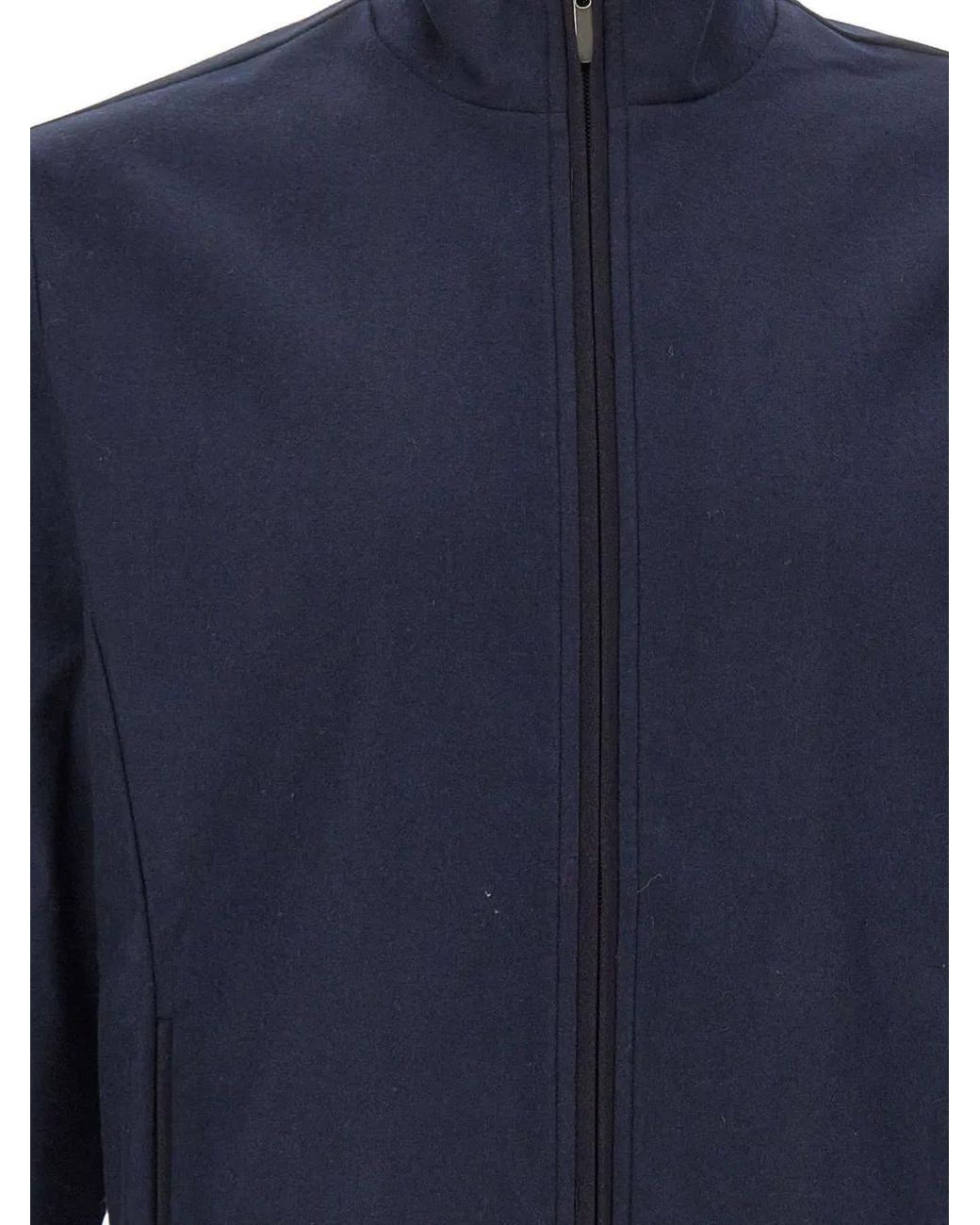 Devore Blue Zip-Up High-Neck Jacket for men