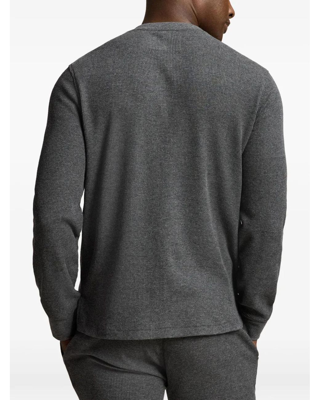 Polo Ralph Lauren Gray Waffle-Knit Pajama Top for men