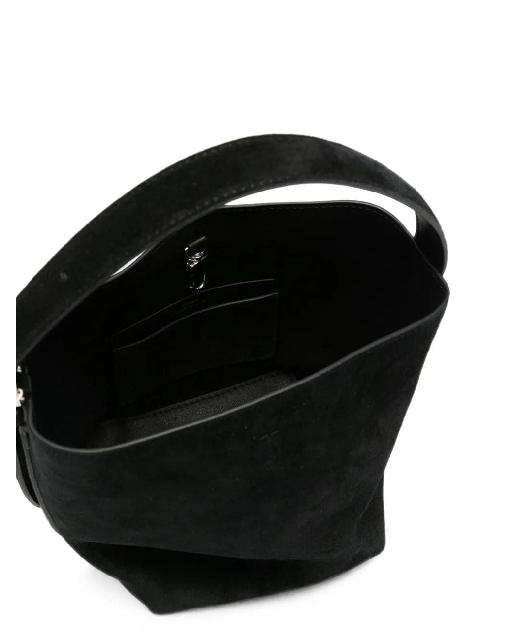 Totême Black Belted Suede Tote Bag