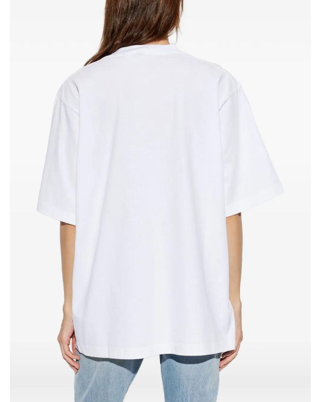 Alexander Wang White Logo Print Short-Sleeve T-Shirt